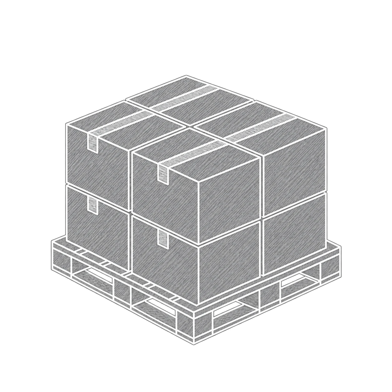 Paleta z kartonami – szkic